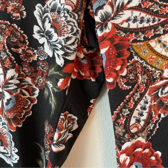 Vintage Y2K Flared Yoga Pants Legging Flare Floral Baroque Size M Boho Hippie - Picture 4 of 6